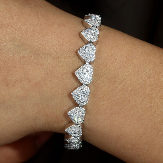 Heart Shaped Tennis Bracelet